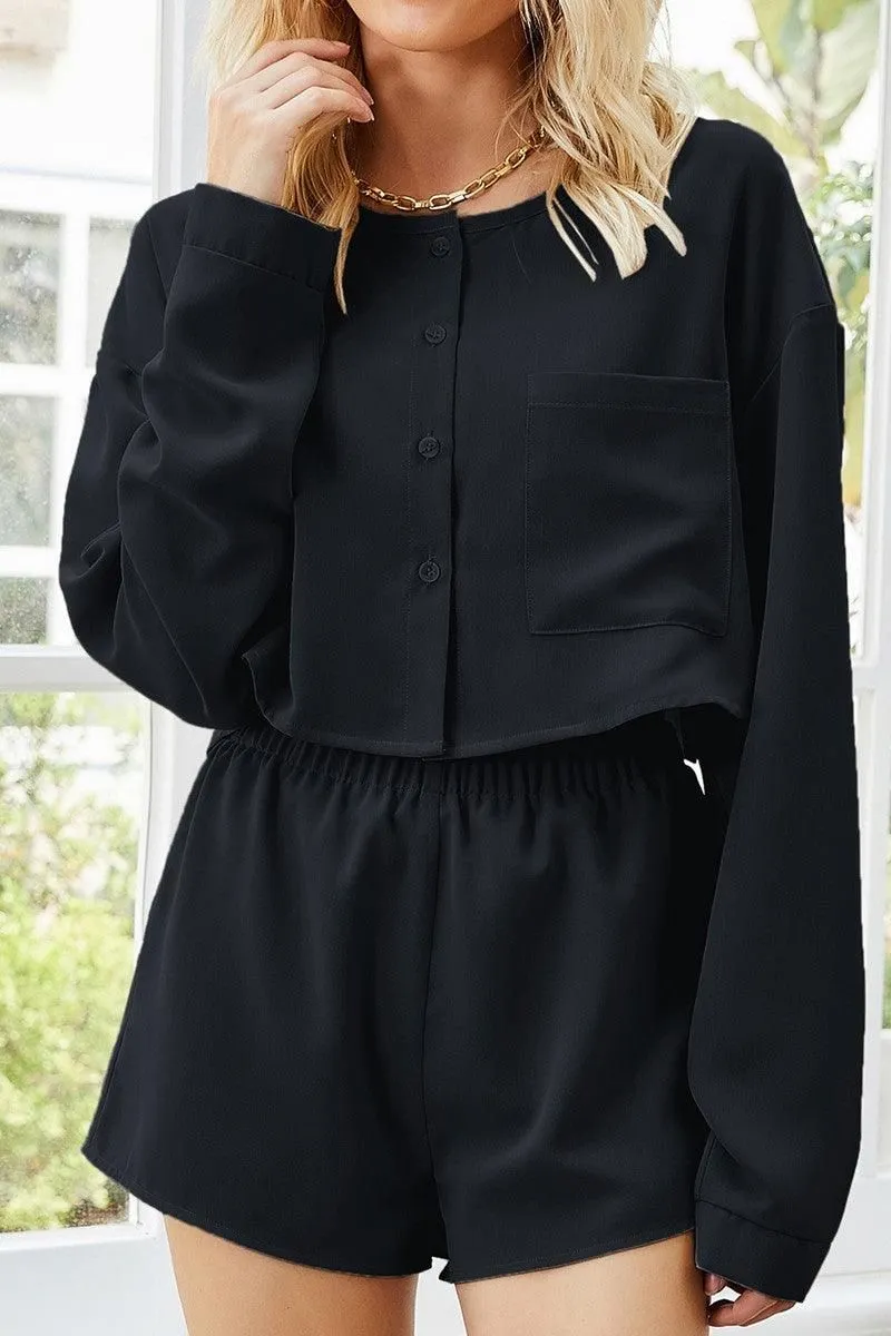 SHIRT SHORTS SET NonIrritating Stitching