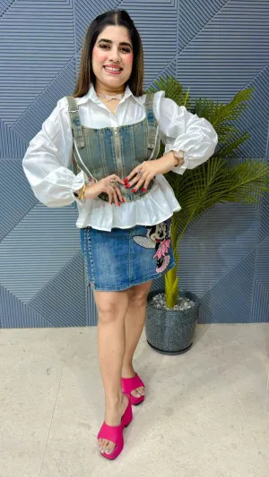 Shirt With Denim Bustier GGR1098