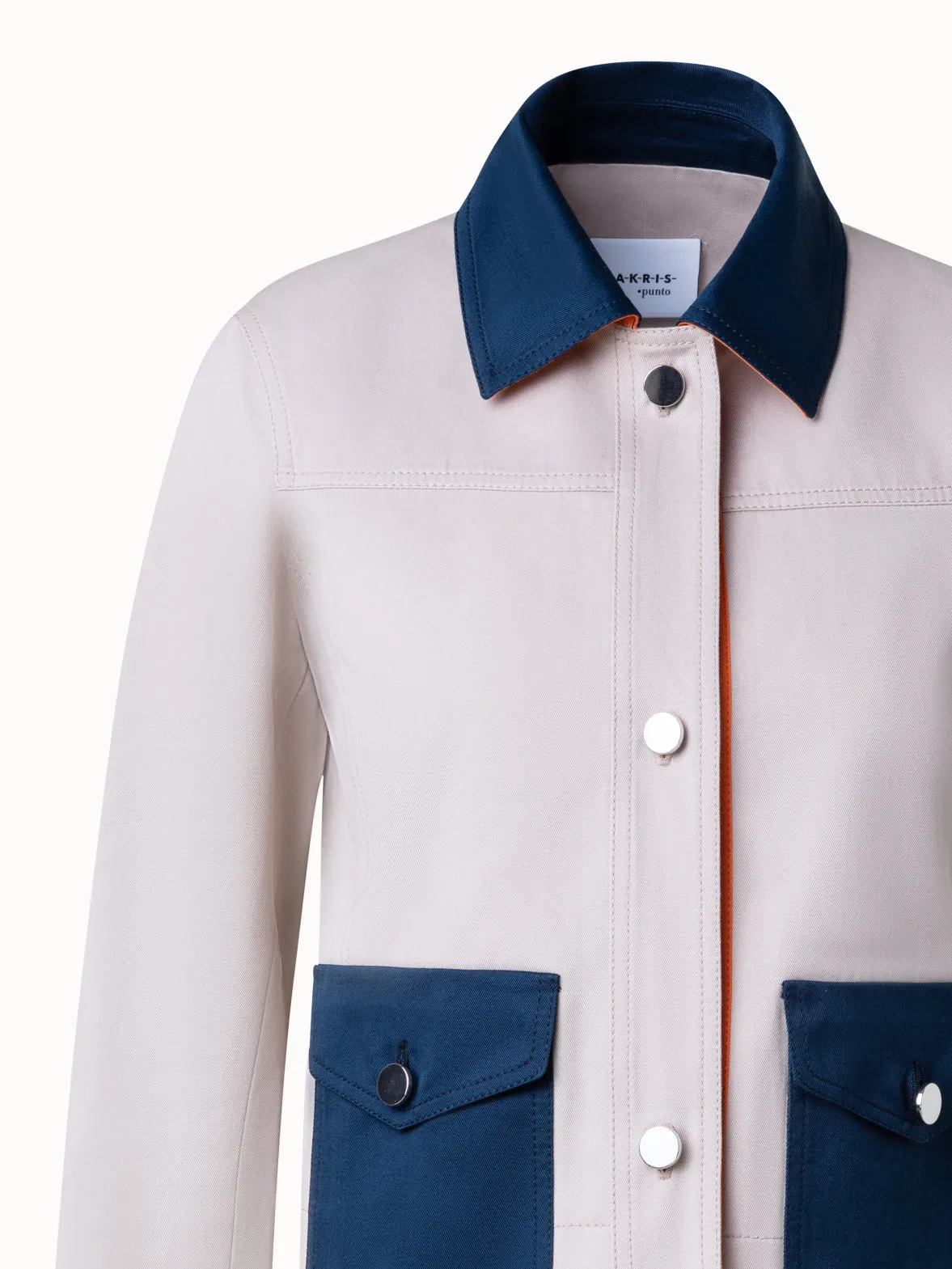 Short Cotton Colorblock Jacket