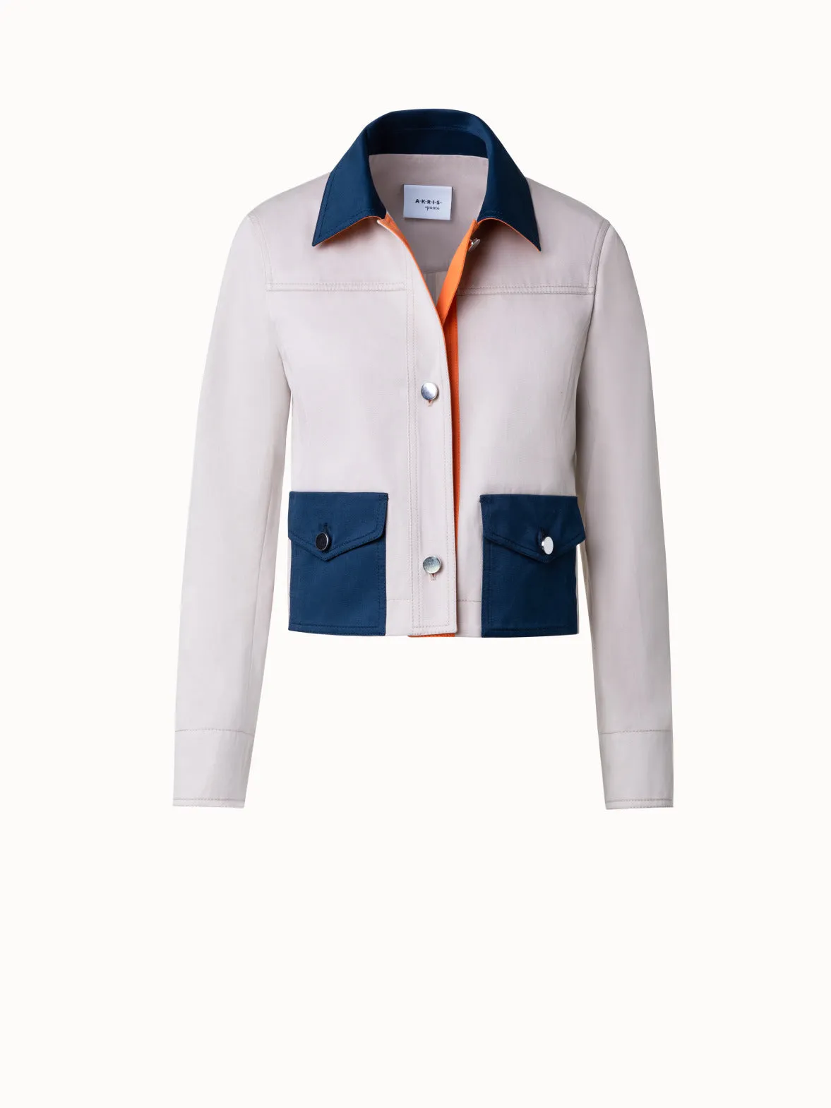 Short Cotton Colorblock Jacket