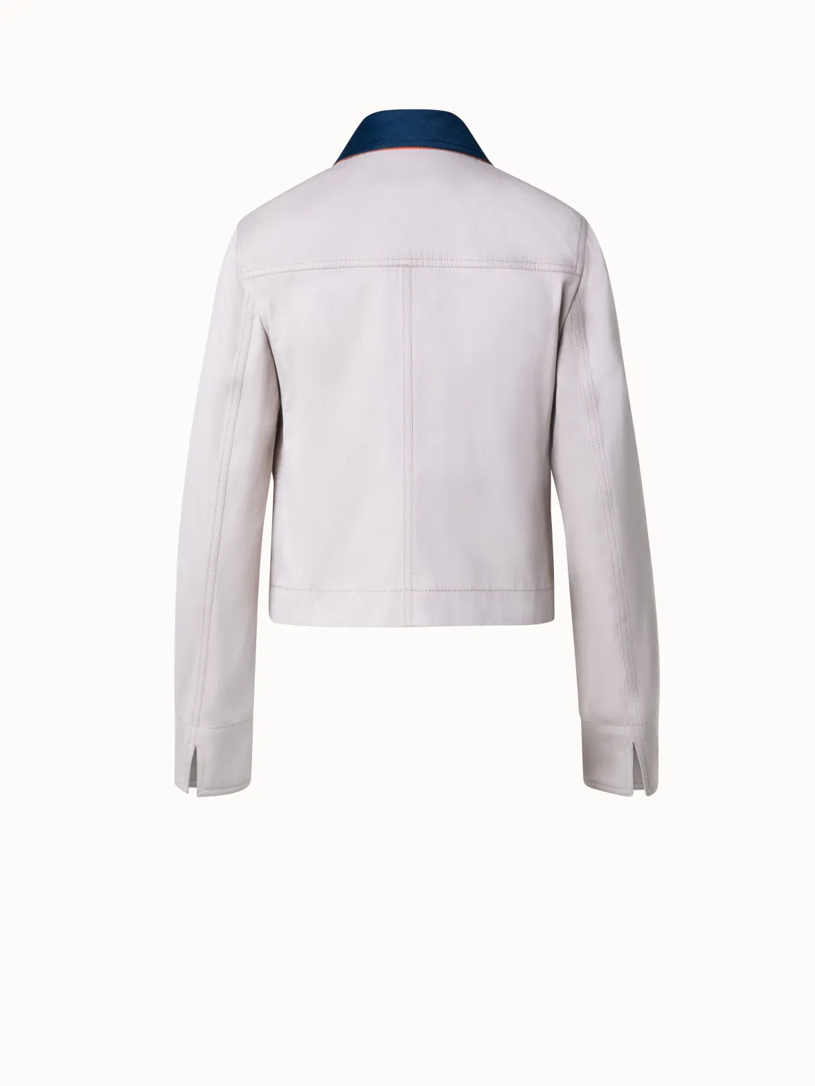 Short Cotton Colorblock Jacket