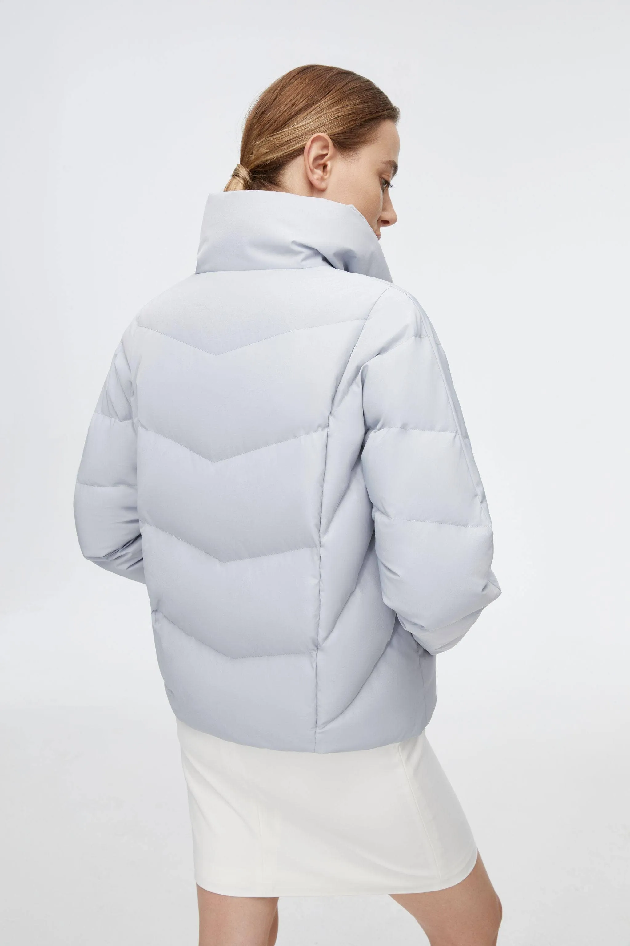 Short Goose Down Jacket With Lapel