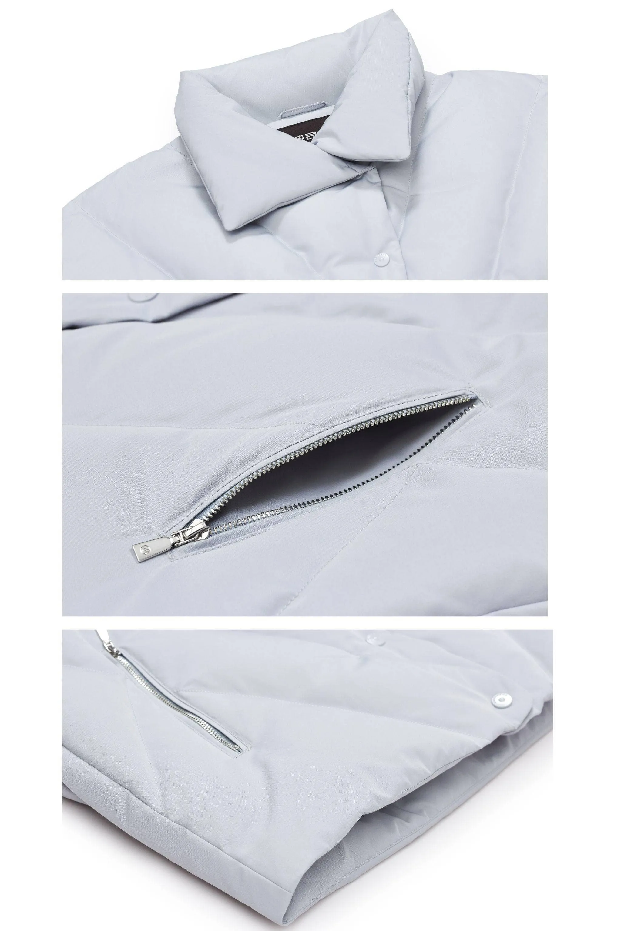 Short Goose Down Jacket With Lapel