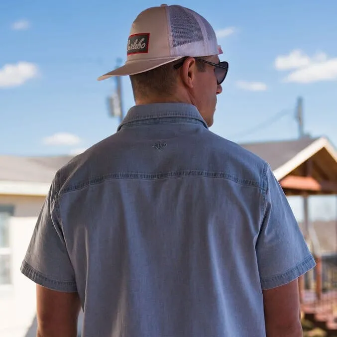 Short Sleeve - Denim Pearl Snap - Light Washed