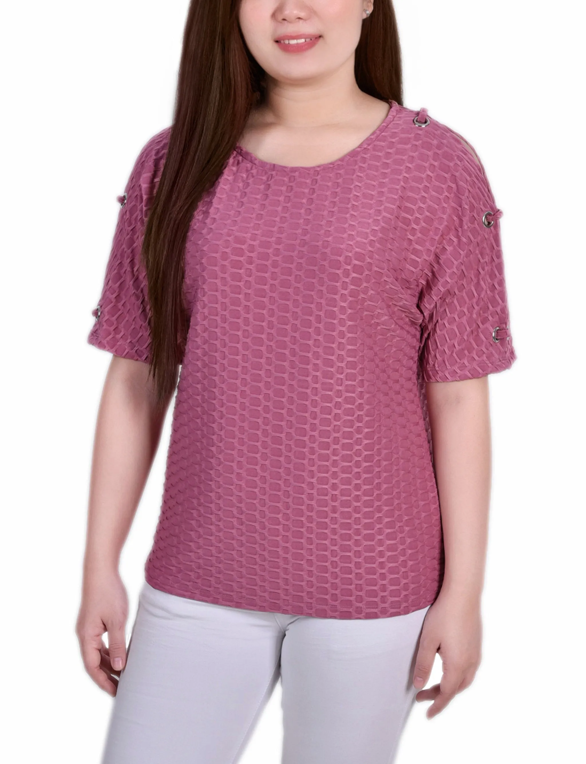Short Sleeve Honeycomb Textured Grommet Top AntiStatic Material Reflective Trim