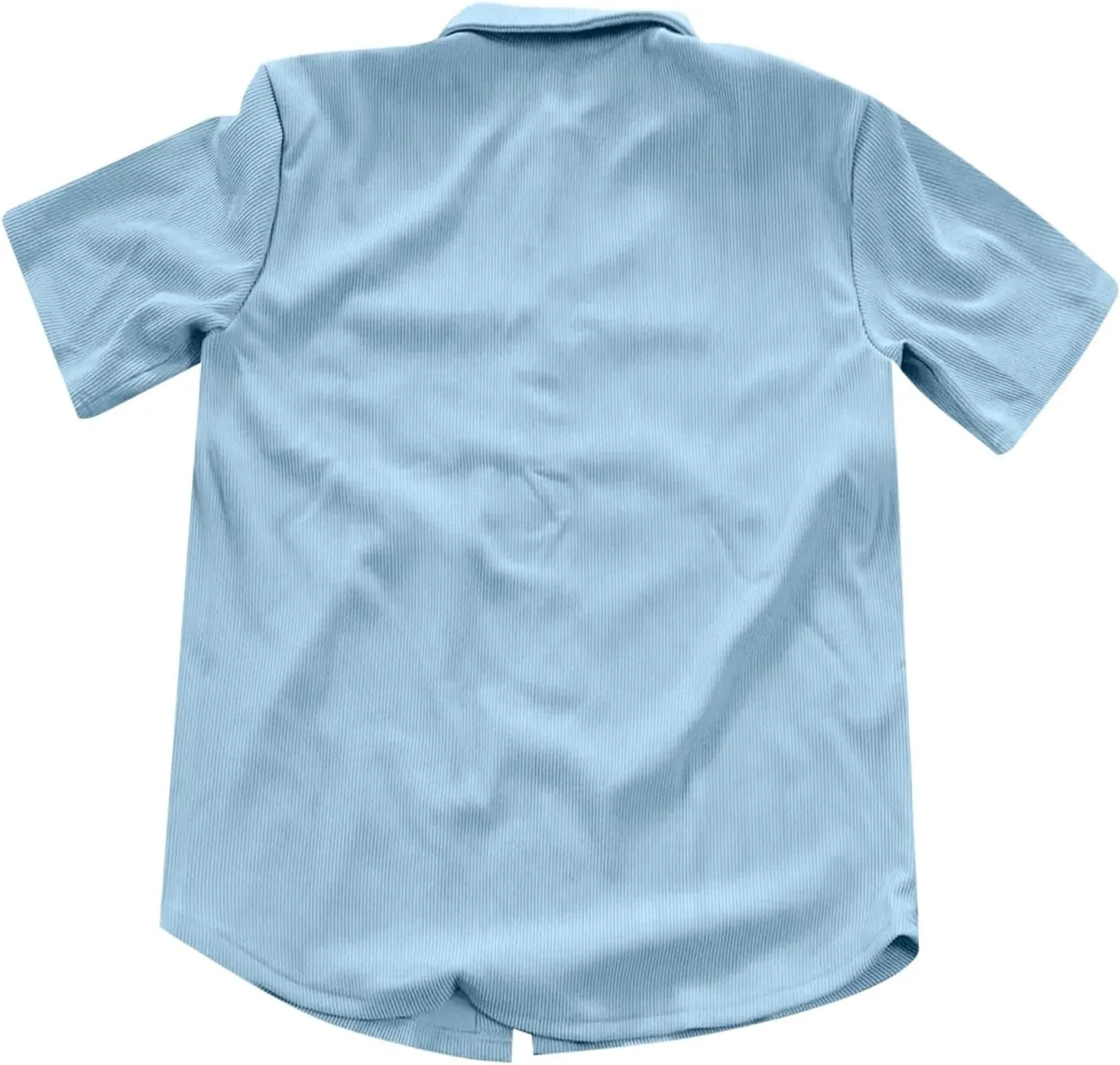 Short Sleeve Shirts for Men Summer Solid Formal Business Shirt Stretch Casual Button Down Dress Tshirts
