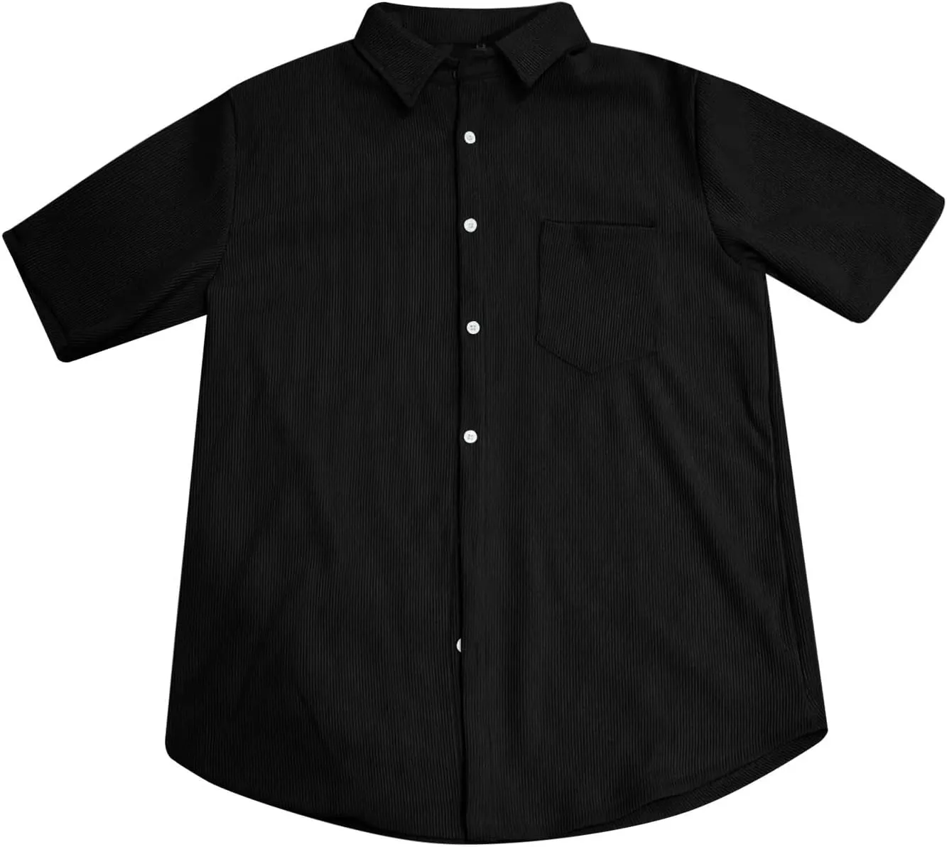 Short Sleeve Shirts for Men Summer Solid Formal Business Shirt Stretch Casual Button Down Dress Tshirts