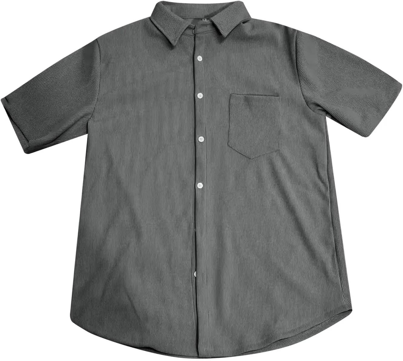 Short Sleeve Shirts for Men Summer Solid Formal Business Shirt Stretch Casual Button Down Dress Tshirts