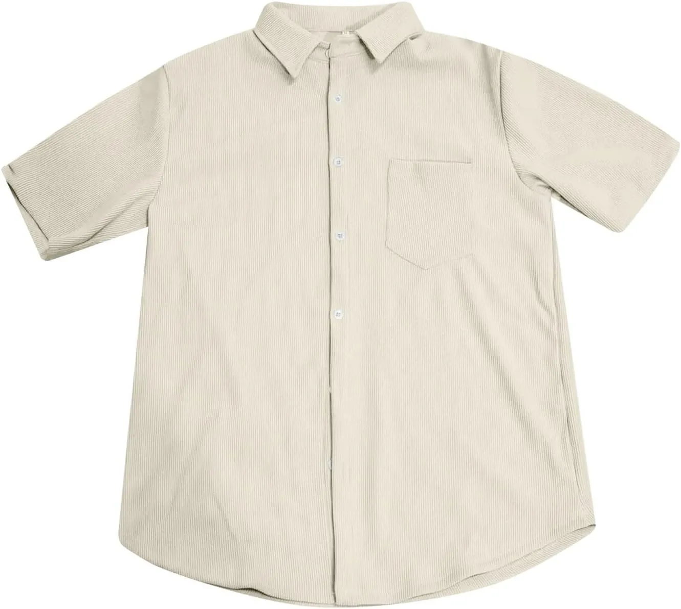 Short Sleeve Shirts for Men Summer Solid Formal Business Shirt Stretch Casual Button Down Dress Tshirts