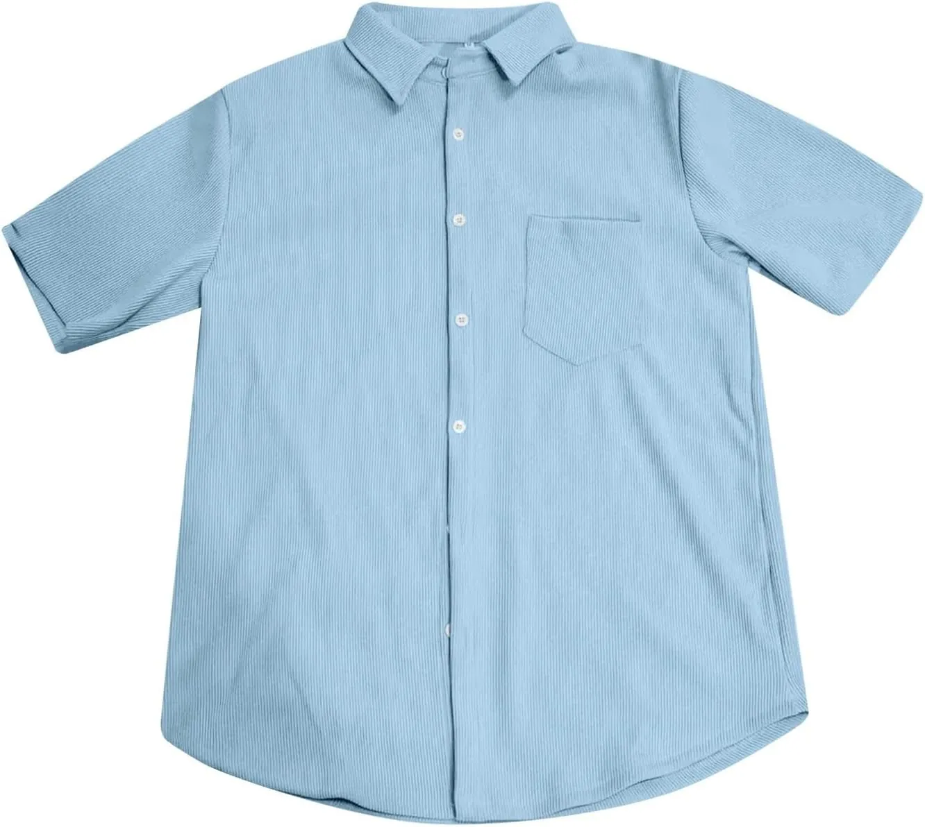 Short Sleeve Shirts for Men Summer Solid Formal Business Shirt Stretch Casual Button Down Dress Tshirts