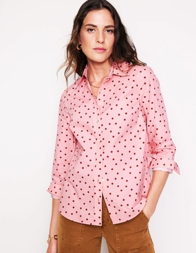 Sienna Cotton Shirt-Almond Pink, Sparse Spot Recycled Material Blend FrictionResistantEdges
