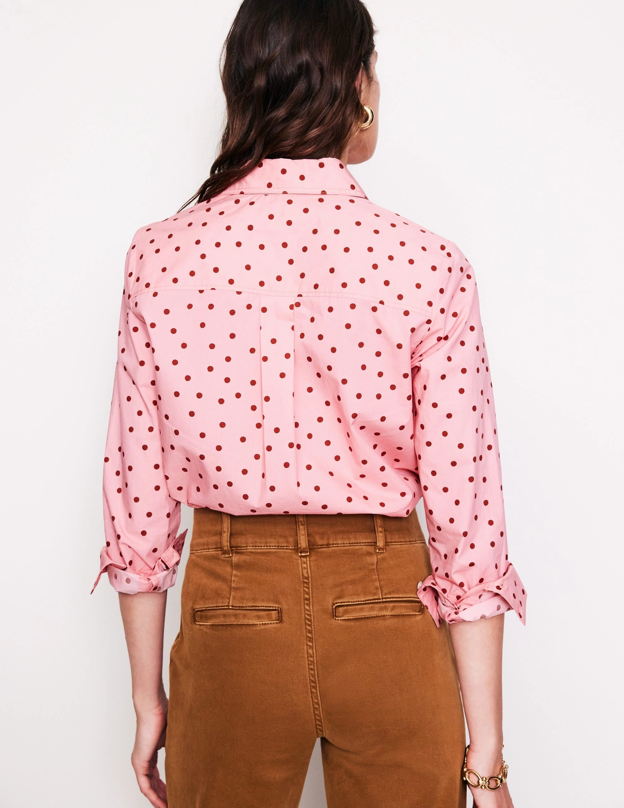 Sienna Cotton Shirt-Almond Pink, Sparse Spot HypoallergenicConstruction Compression Fit Engineering