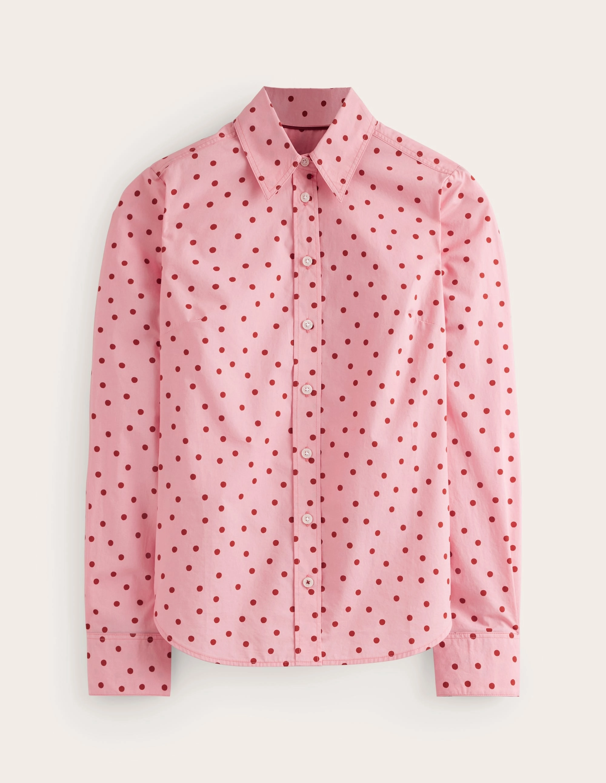 Sienna Cotton Shirt-Almond Pink, Sparse Spot Reflective Detailing Raglan Sleeve