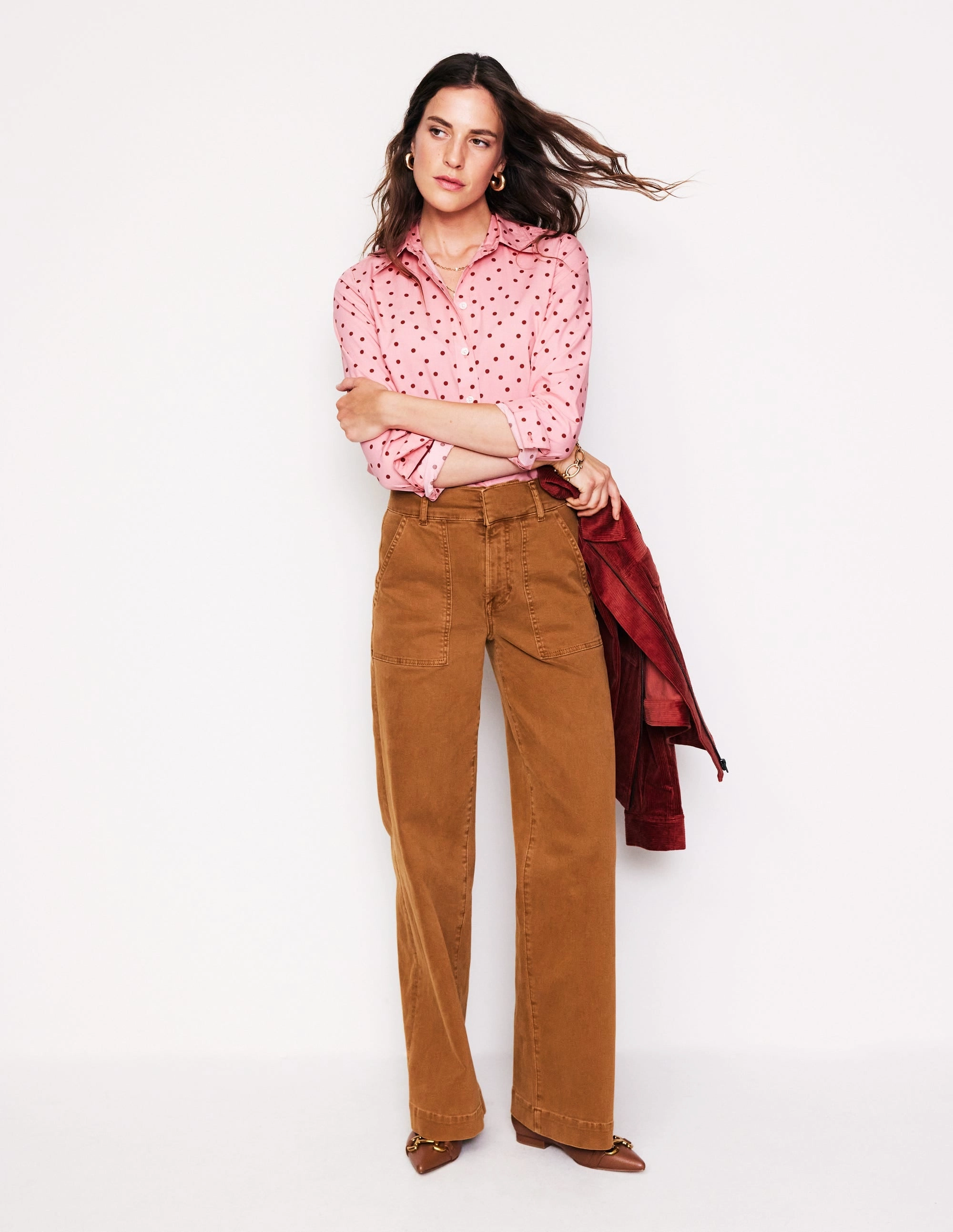 Casual dress Sienna Cotton Shirt-Almond Pink, Sparse Spot