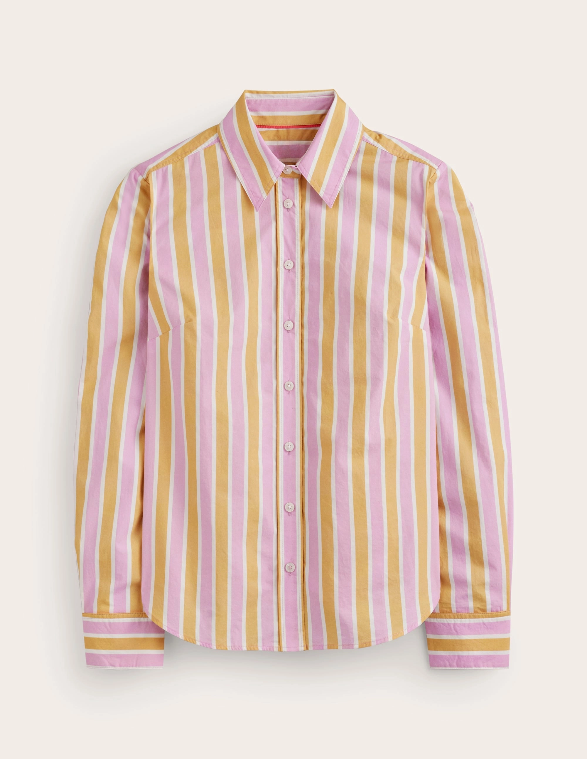 Hidden Ventilation Zones Sienna Cotton Shirt-Mauve and  Yellow Stripe