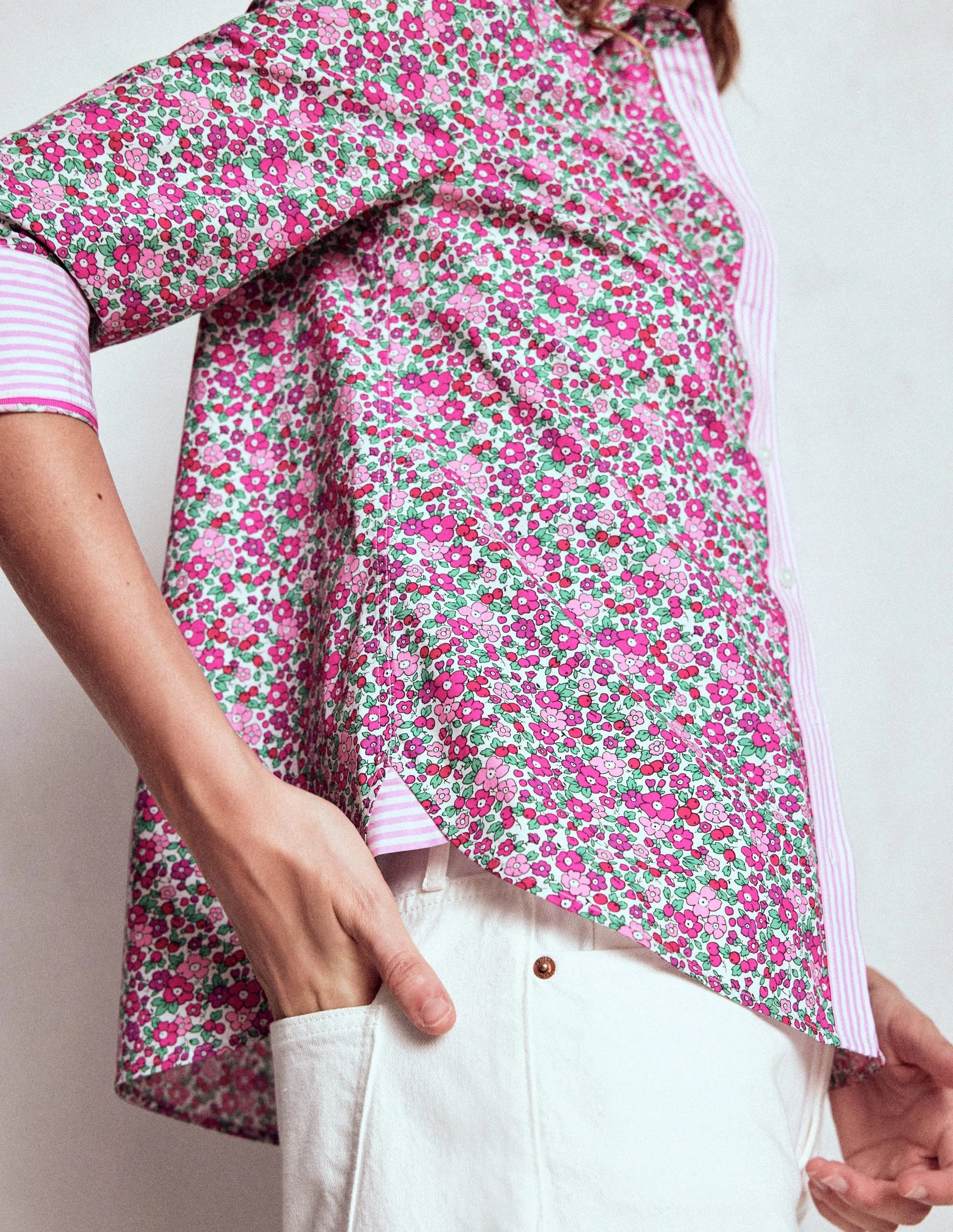 Sienna Cotton Shirt-Pop Pansy, Apple Blossom GarmentDyed Ventilated Panels