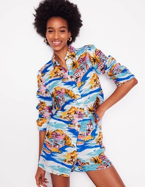 Sienna Linen Shirt-Multi, Paradise Bay Comfortable Wear