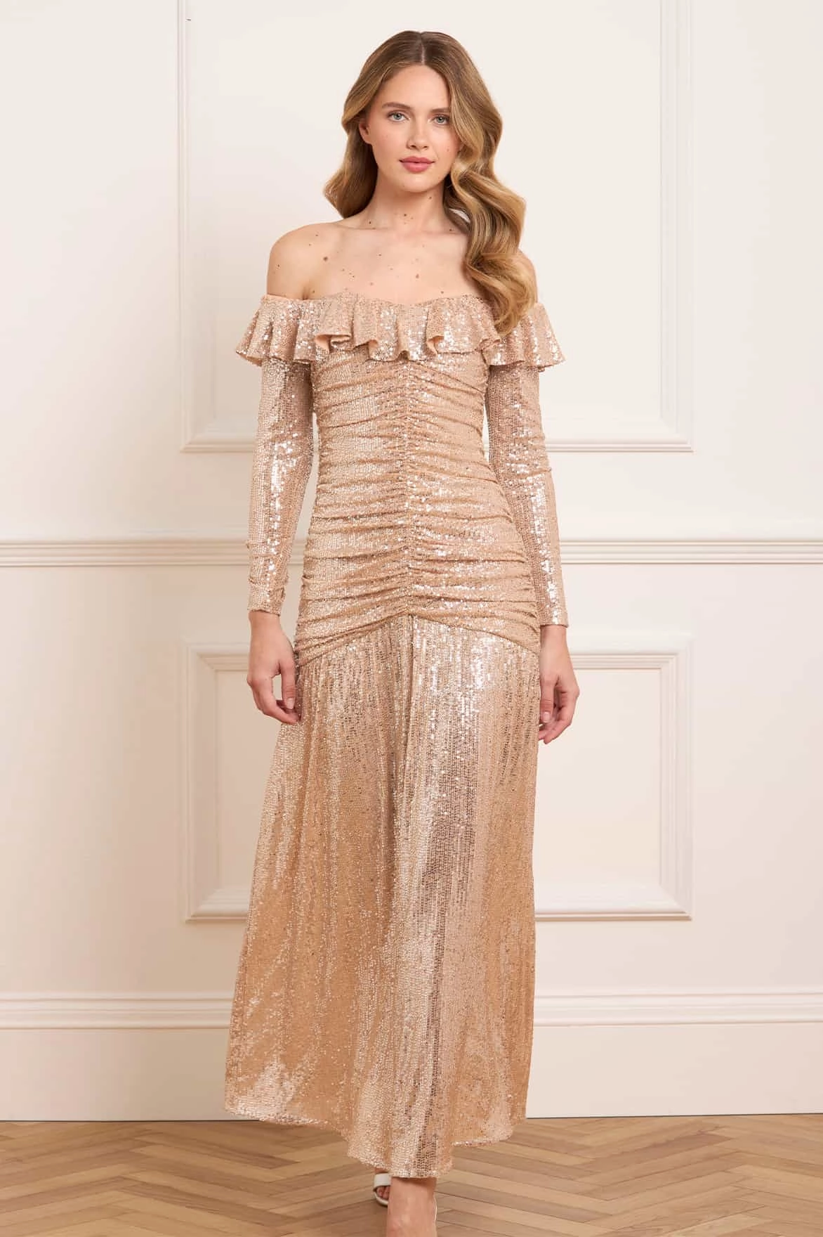 Sienna Off-Shoulder Gown Refined Vibe