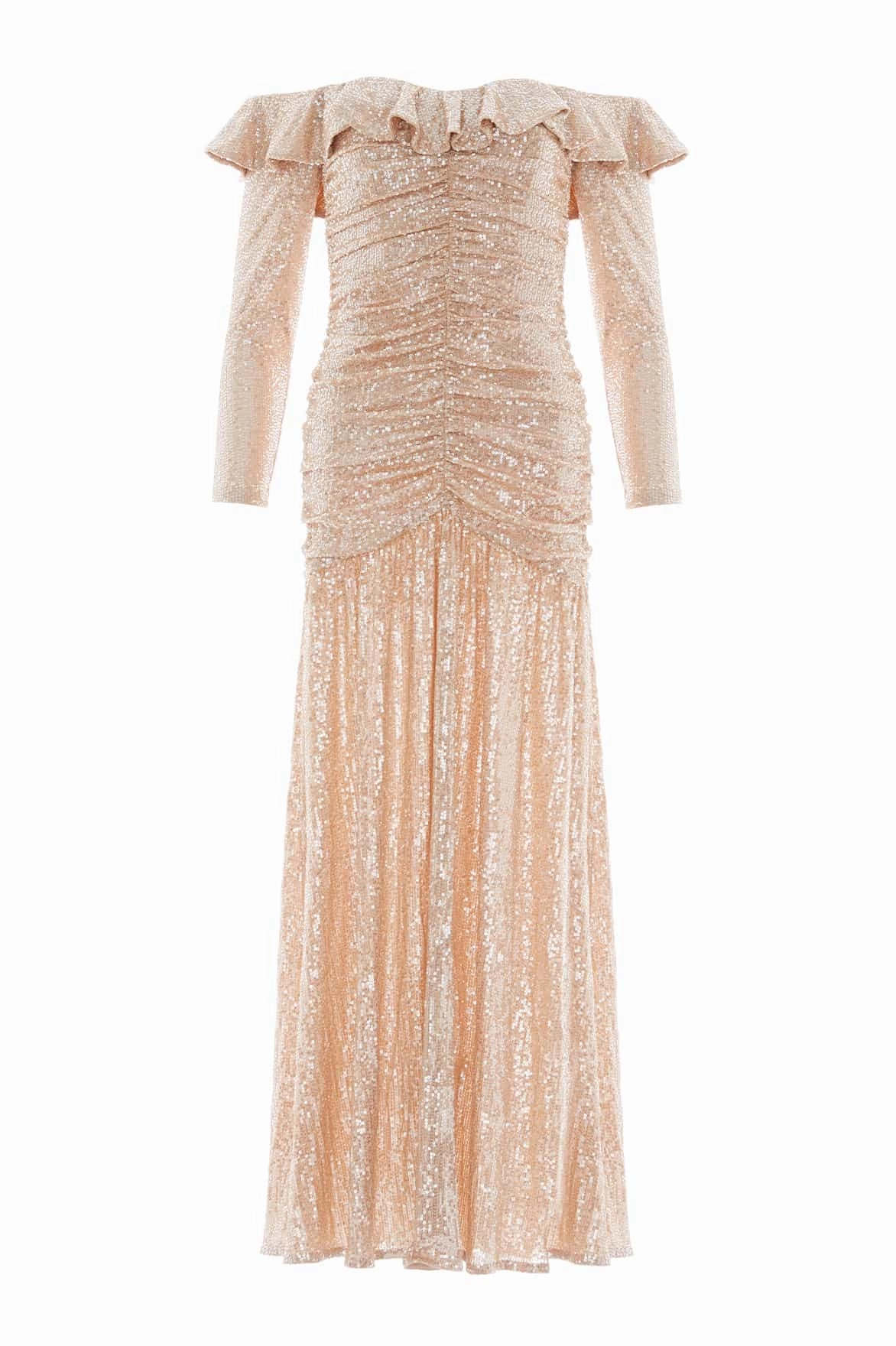 Open-back Polite Tone Sienna Off-Shoulder Gown