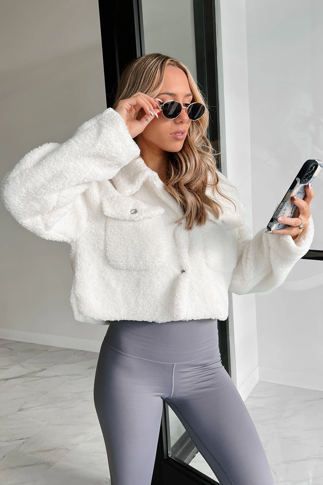Cold Day Wear Be Seeing You Soon Teddy Jacket (Ivory)