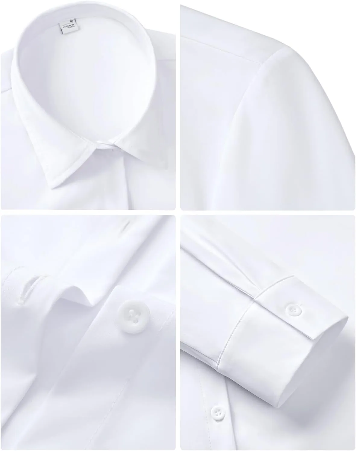 siliteelon Women's Stain Shield Dress Shirts Wrinkle Free Long Sleeve Shirts Solid Work Business Button Down Shirts