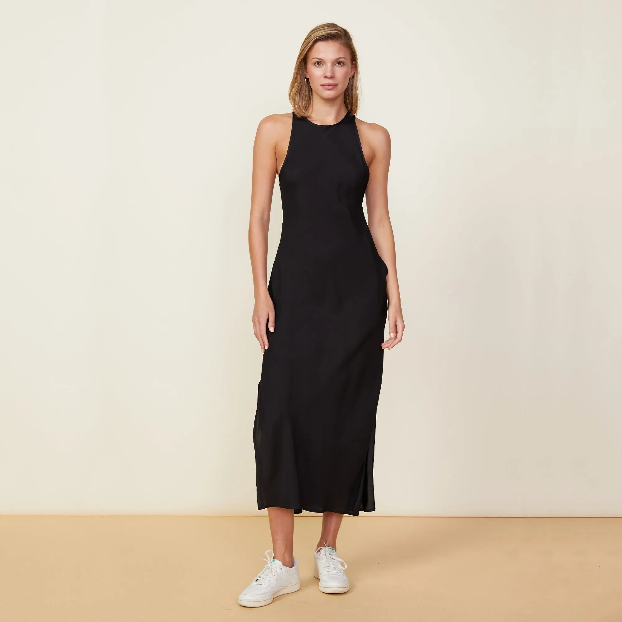 Wrinkle Free Weave Silky Maxi Dress