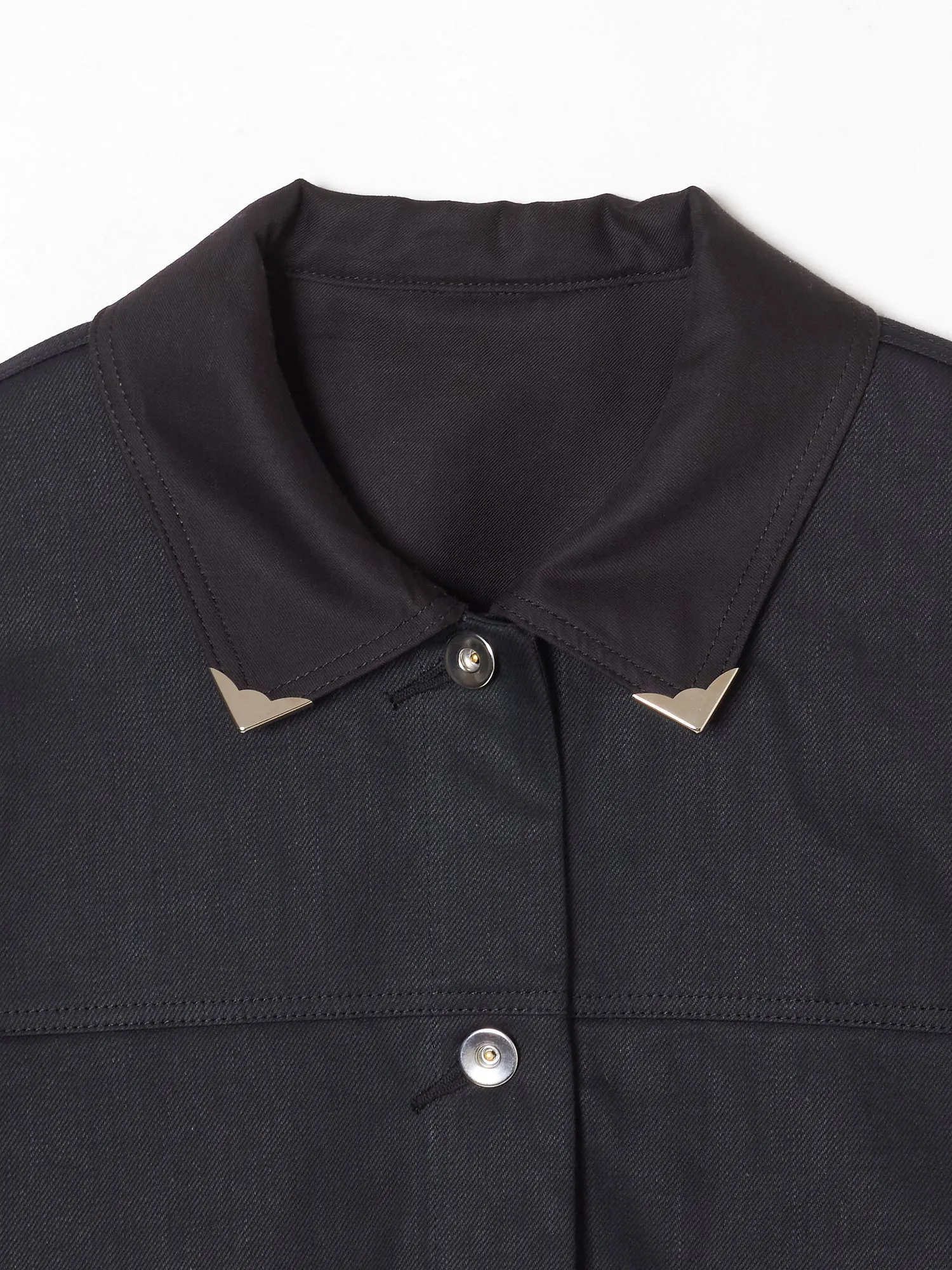 Silver metal black denim jacket【stock】