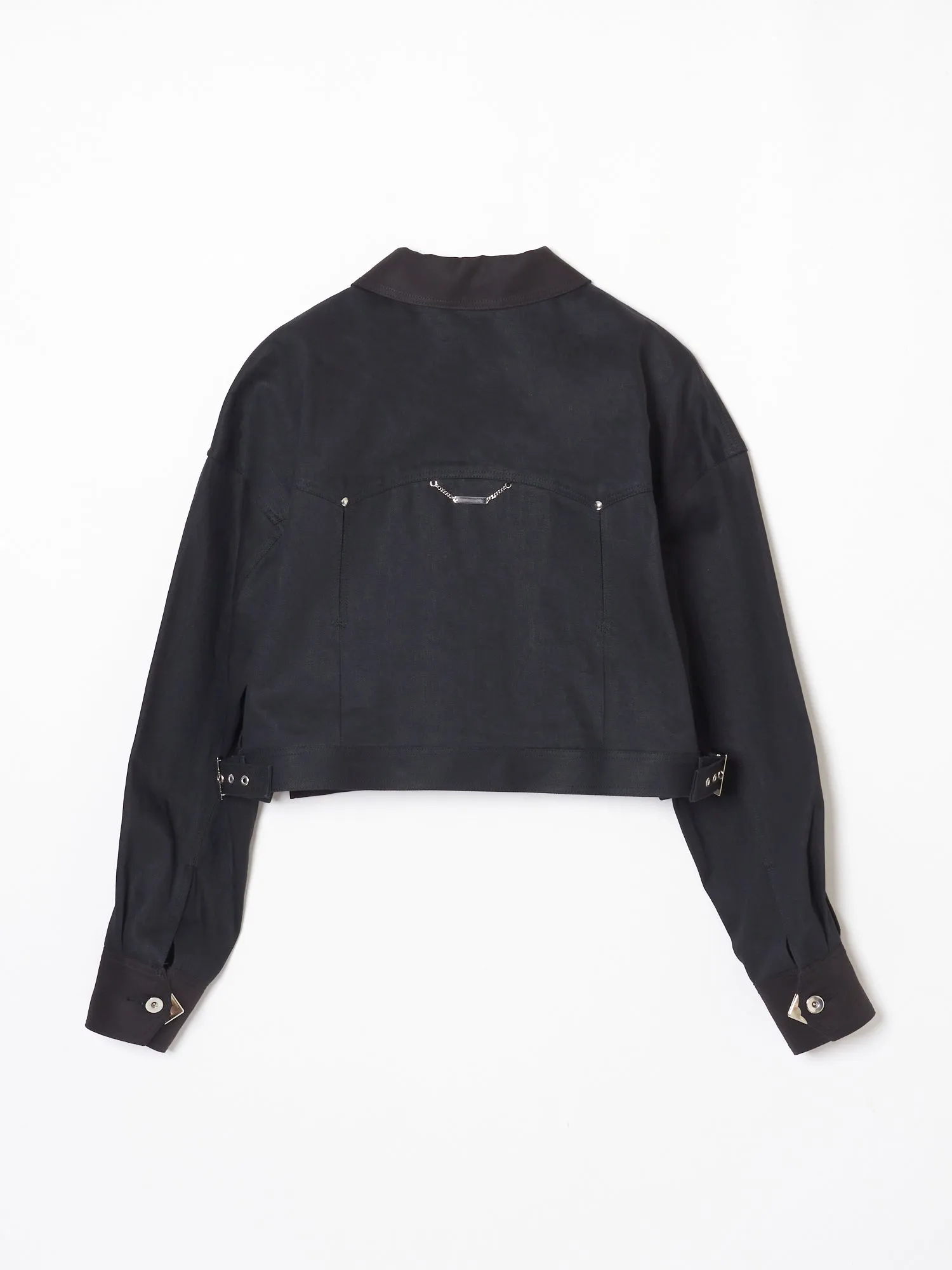 Silver metal black denim jacket【stock】