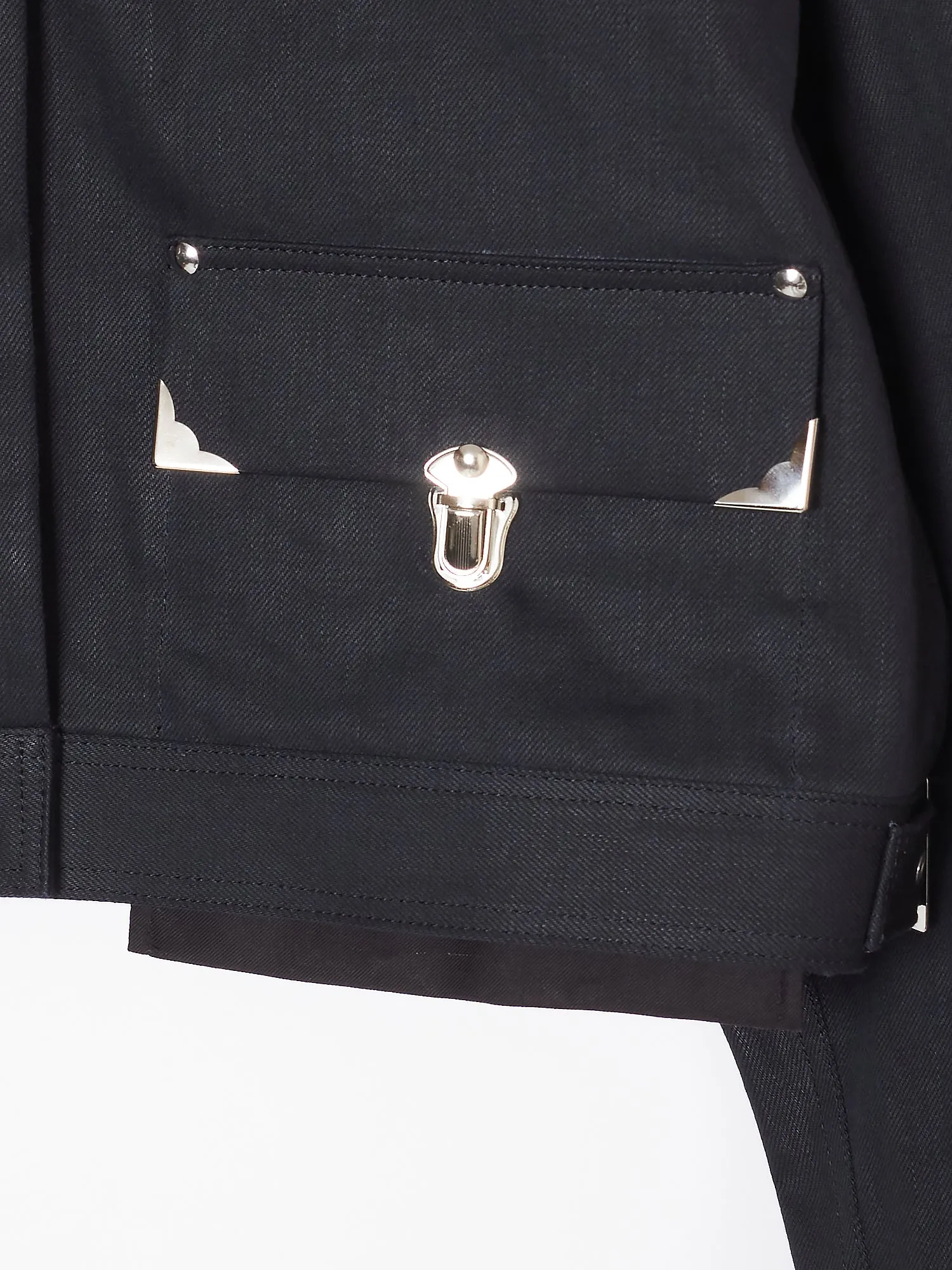 Silver metal black denim jacket【stock】