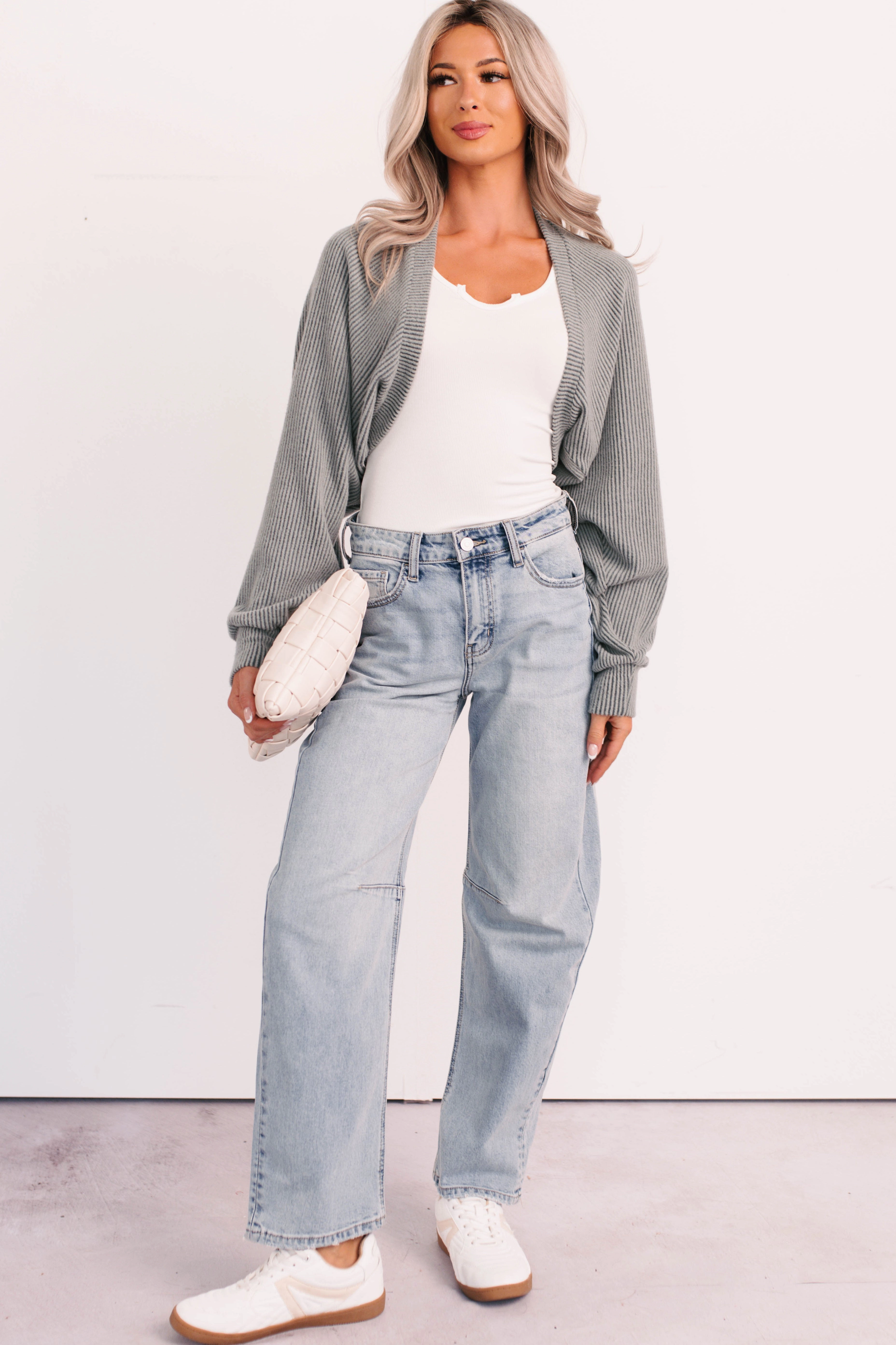 Timeless Comfort Wear Layering Piece Brock High Rise Barrel Leg Kancan Jeans (Light)
