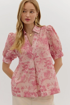 Active Tee AntiPillingTreatment Simply Mine Mauve Floral Top