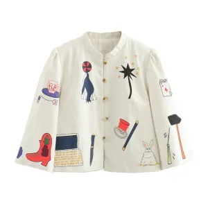 Sirius Whimsical Prints Blazer Jacket