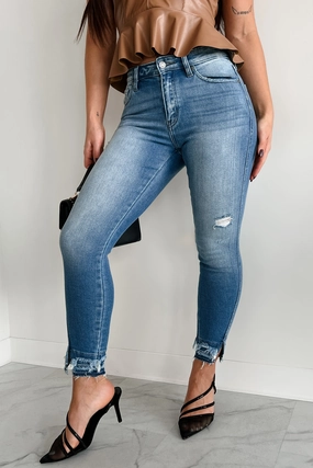 Trevina High Rise Skinny Ankle Kancan Jeans (Medium) CrossBackDesign standard fit