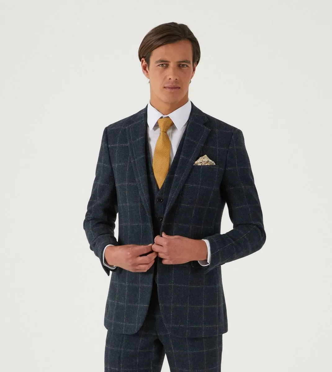Skopes Heaton Suit Jacket- Navy/Purple check
