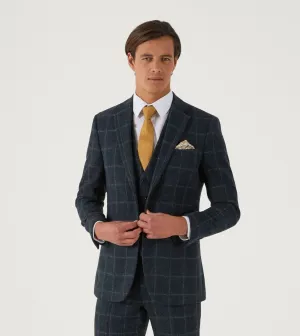 Skopes Heaton Suit Jacket- Navy/Purple check