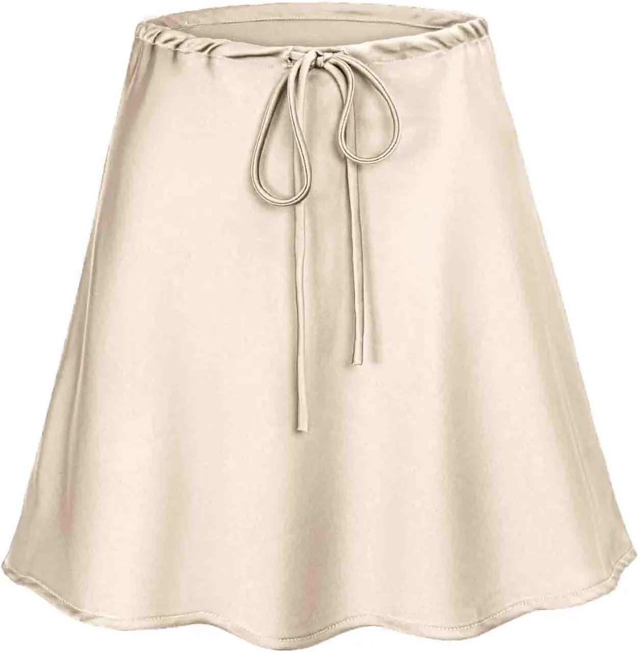 Skorts for Ladies Faux Satin Mini Petite Loose Fit Ruched Tie Knot Plain Skirt Women 2025 Fashion