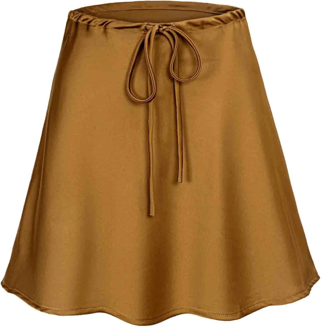 Skorts for Ladies Faux Satin Mini Petite Loose Fit Ruched Tie Knot Plain Skirt Women 2025 Fashion