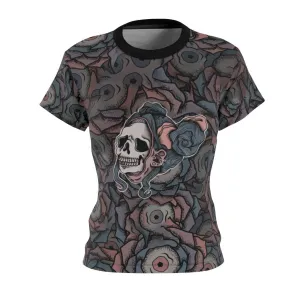 Skull Girl Caricature All Over Print T-shirt For Women