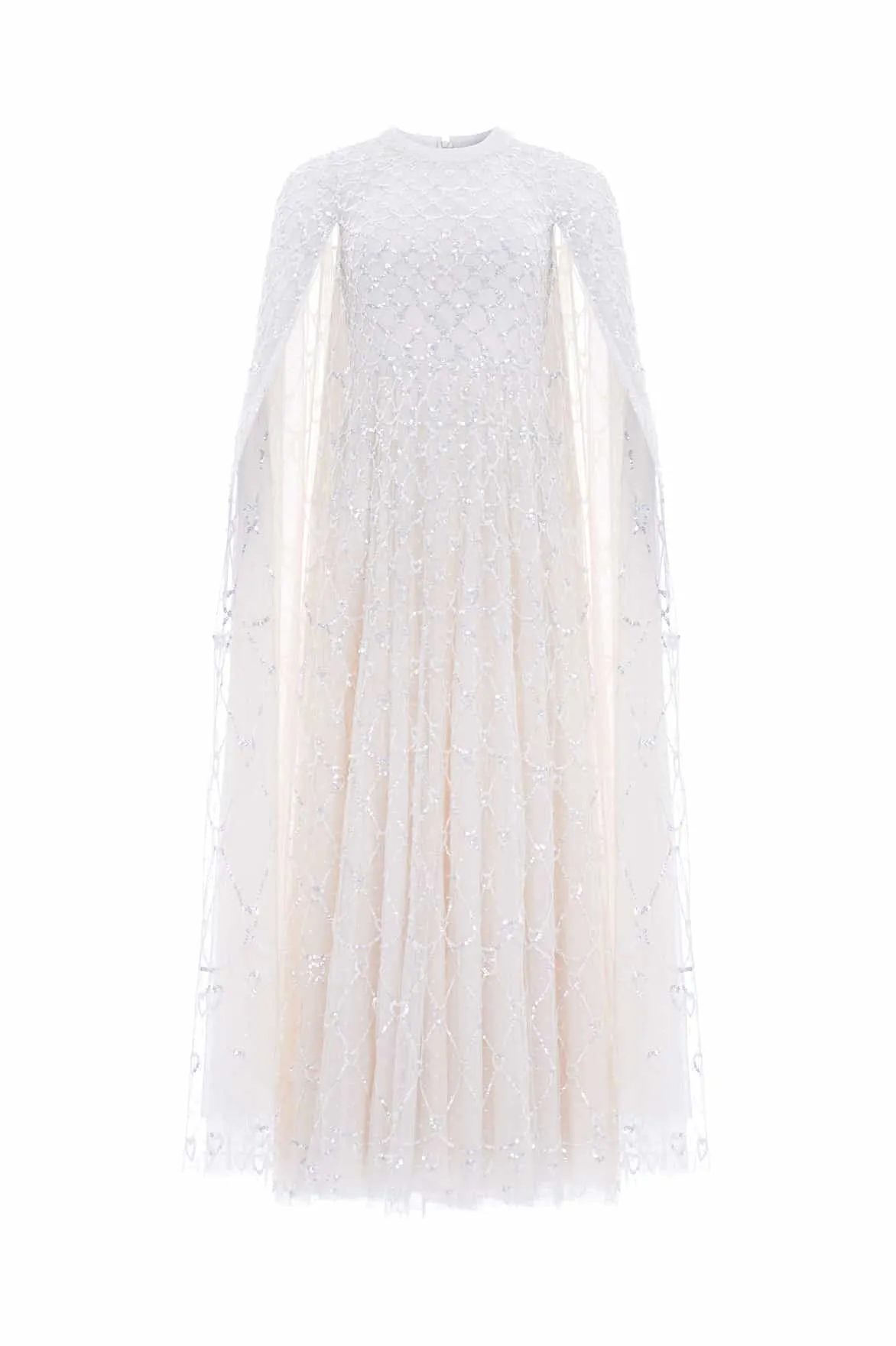 Comfortable Touch Full Coverage Heart Lattice Ankle Gown