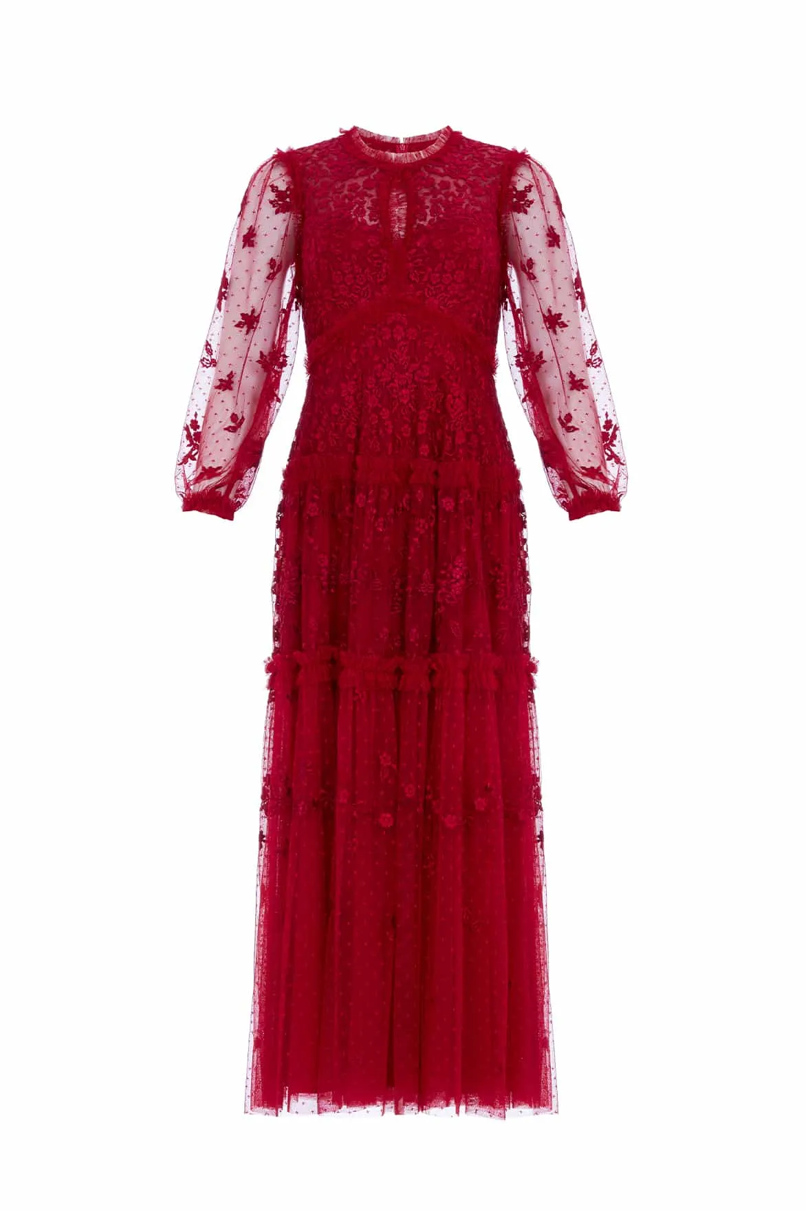 Autumn Lace Long Sleeve Ankle Gown Korean Trend