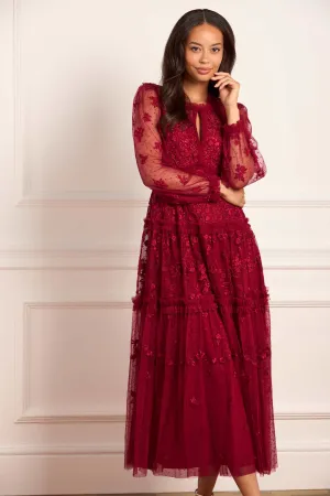 Everyday Comfort Wear Comfortable Silhouette Autumn Lace Long Sleeve Ankle Gown