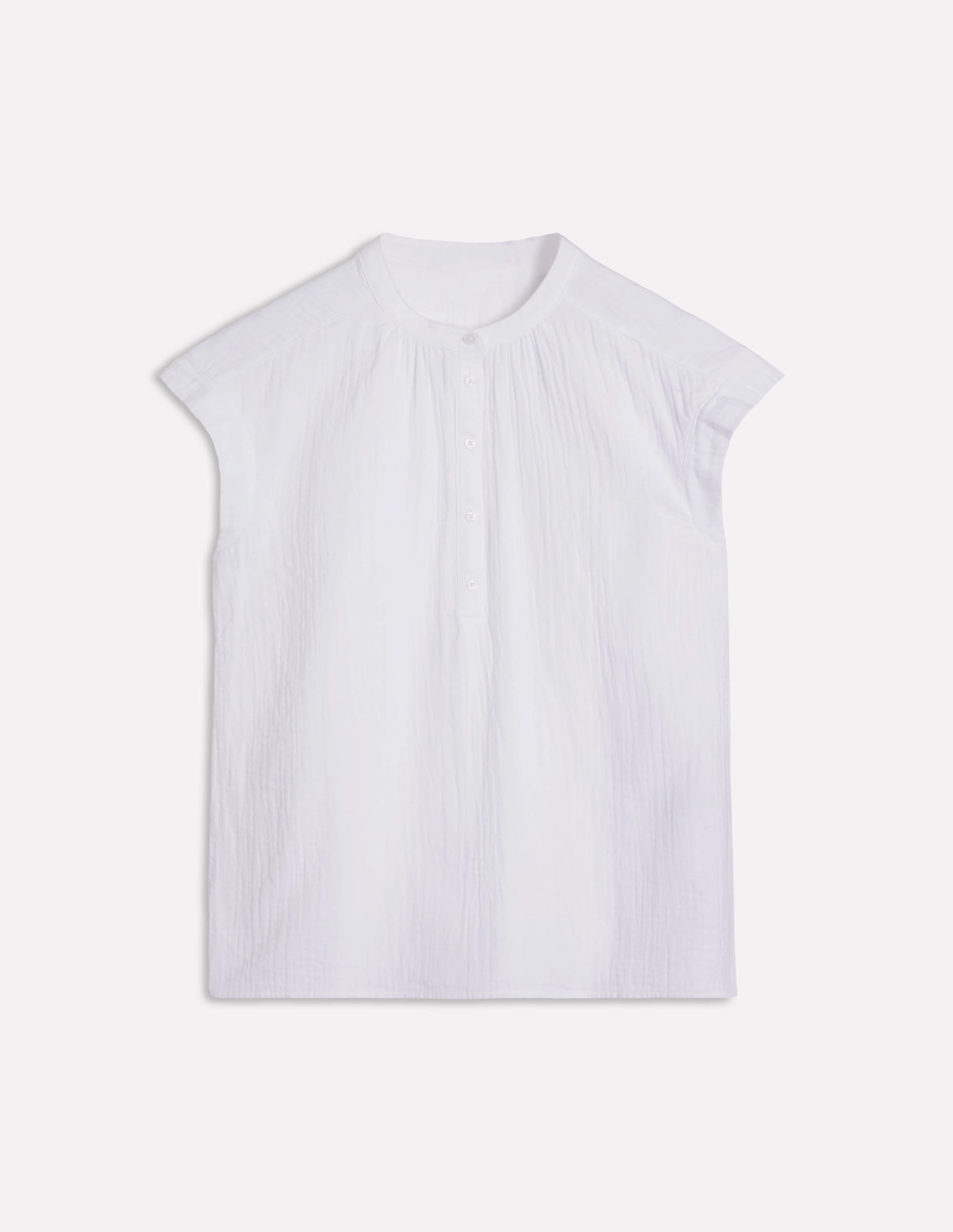 Sleeveless Double Cloth Top-White WaterResistantCoating