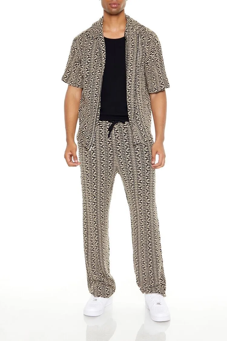 Slim-Fit Geo Print Drawstring Pants