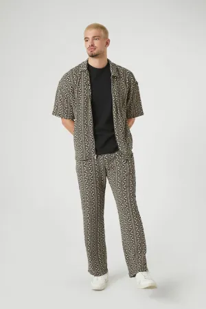 Slim-Fit Geo Print Drawstring Pants