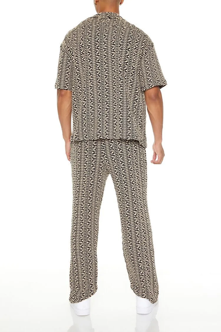 Slim-Fit Geo Print Drawstring Pants