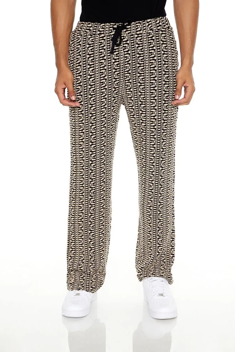 Slim-Fit Geo Print Drawstring Pants