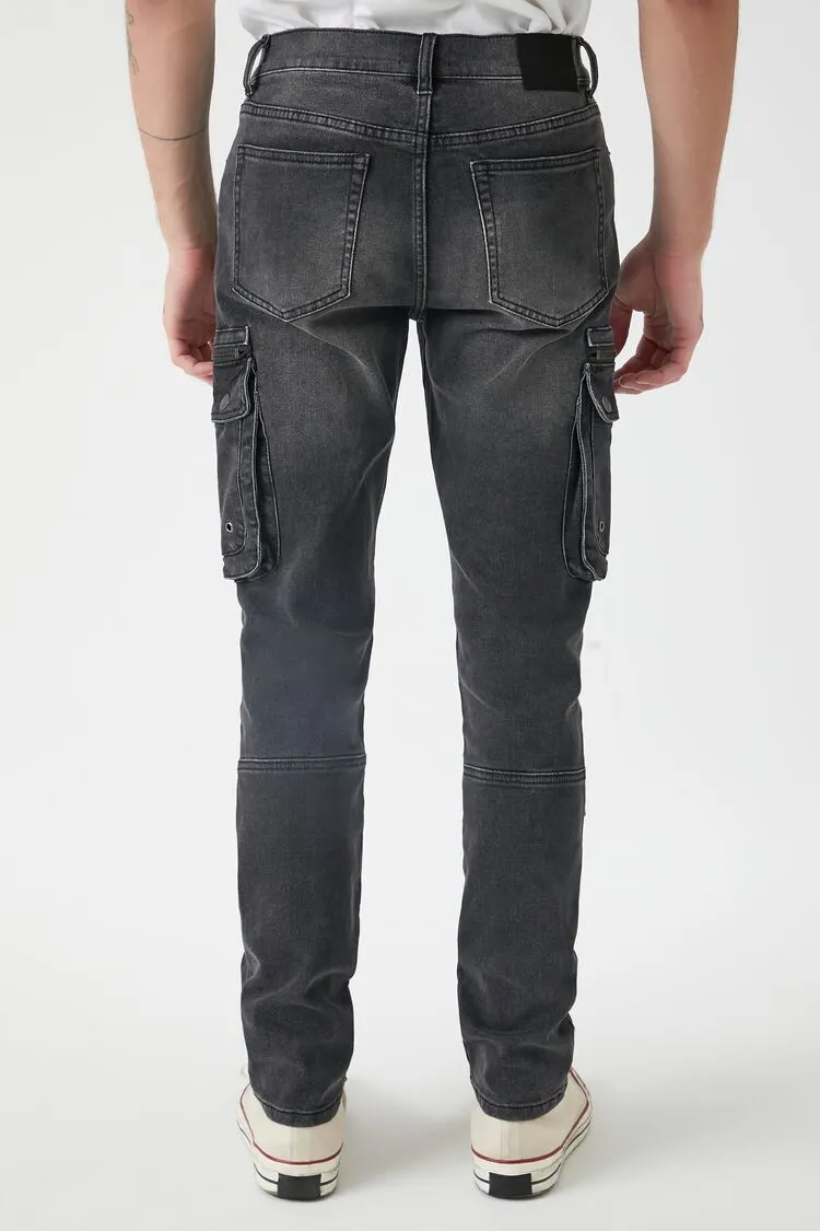 Slim-Fit Mid-Rise Cargo Jeans