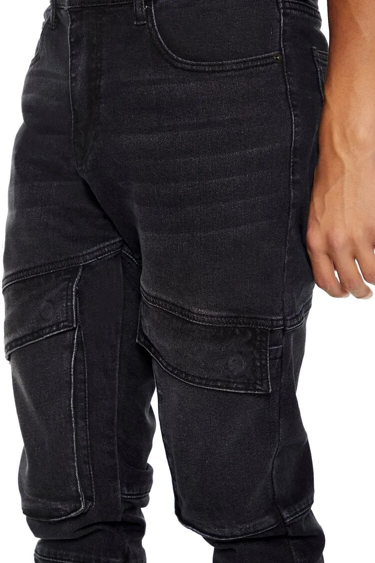 Slim-Fit Mid-Rise Cargo Jeans