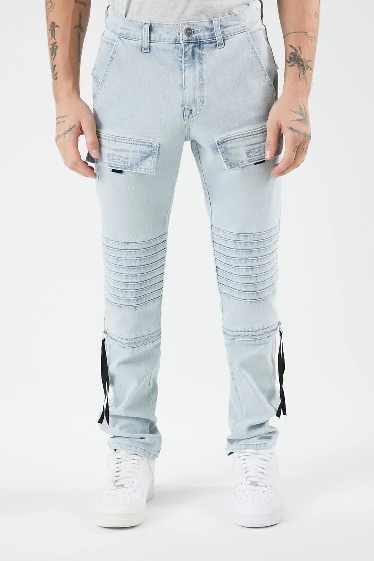 Slim-Fit Moto Cargo Jeans