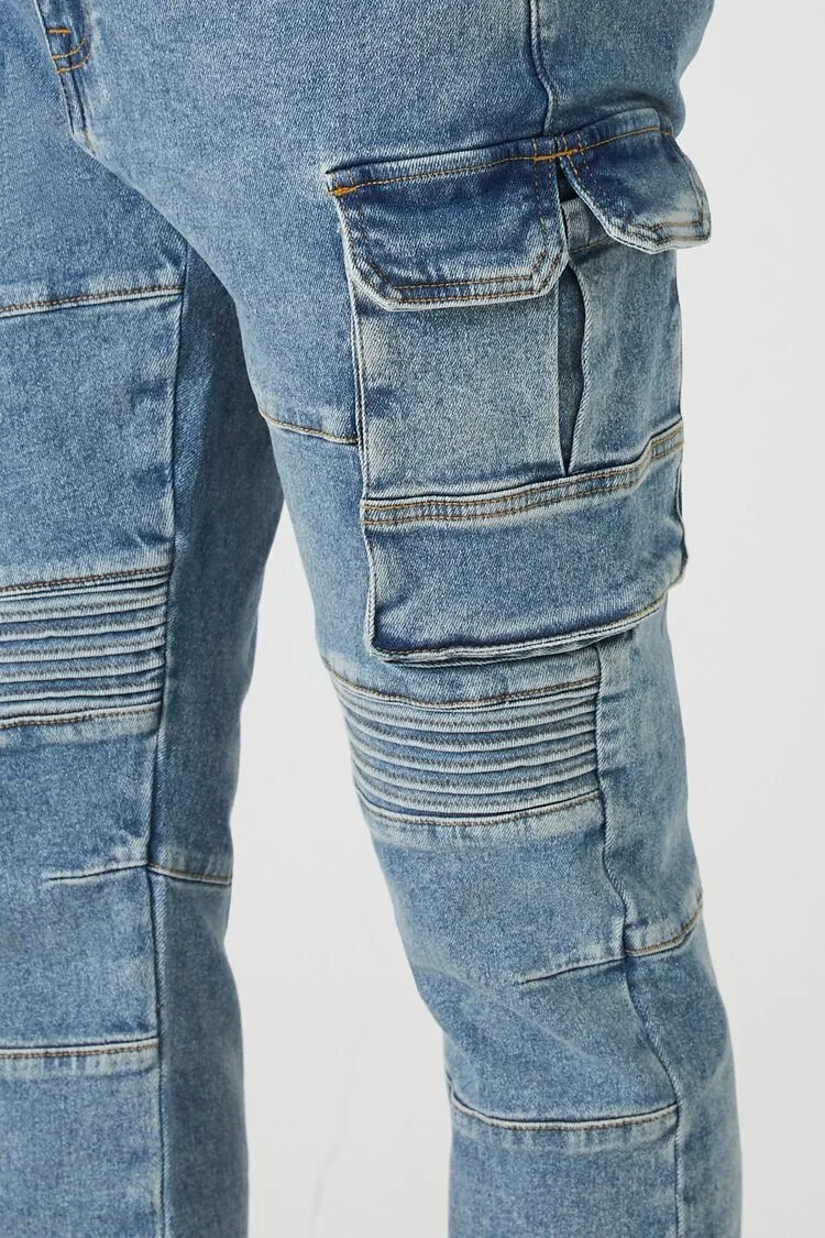Slim-Fit Moto Cargo Jeans